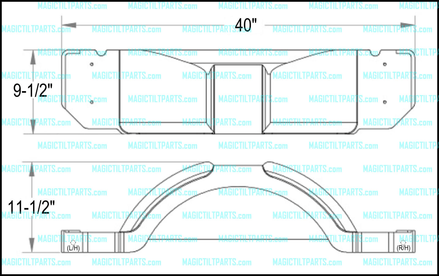 (image for) 1-AXLE FENDER PLASTIC 9-1/2" x 11-1/2" x 40" KARAVAN (ALL)