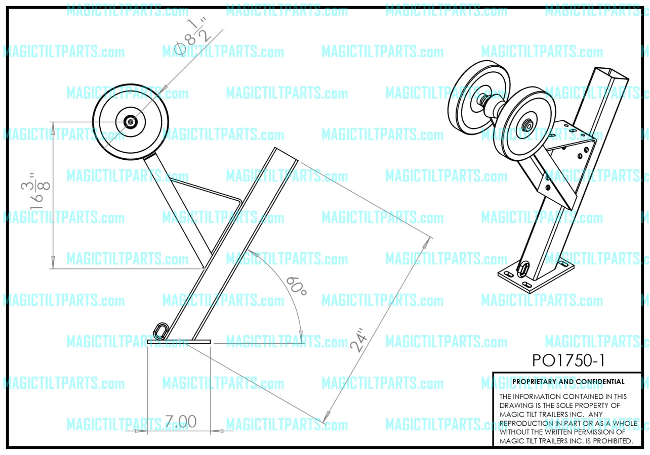 (image for) PO1750-1 ~ WINCH POST ASSEMBLY 24" (SKIFF)