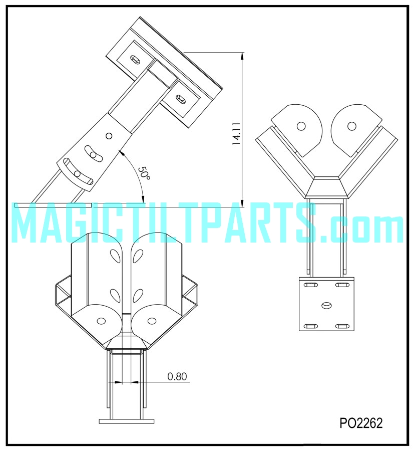 (image for) PO2262 ~ TWO-PIECE PINNACLE BOW REST ASSEMBLY WITH SWIVEL LOW PROFILE